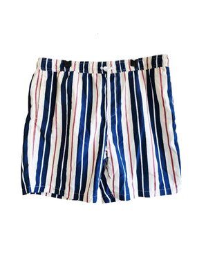Striped Swim Trunks With Elastic Waist Drawstring Mesh Lining Men’s Size XXXL